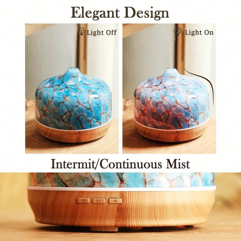 Porseme 500ml 3D Glass Oil Diffuser - Auto Shut -