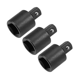 QUARKZMAN 3 x 1/2 inch drive (F) x 3/8 inch (M) socket reducer adapter, female to male, Cr-V steel (black)