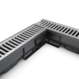 Vodaland - 3 Inch Easy 1 Premium Trench Drain Channel - Galvanized Stamped Steel Grating (3)