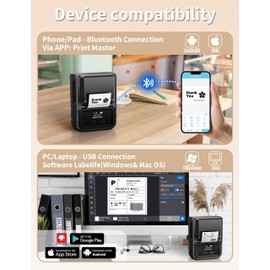 Phomemo M120 Label Printer - Bluetooth Label Maker Machine Compatible with IOS & Android, Wireless Thermal Label Printer Machine for Barcode, Retail, Home Use, Office, Small Business