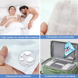 LRUUIDDE Disposable Travel Bed Sheets King Size, Disposable Hotel with Quilt Cover and Pillowcase, Disposable Bedding Travel Bedding Disposable Sheets for Business Travel Hotel Essentials( 4-Piece ) (1pack)