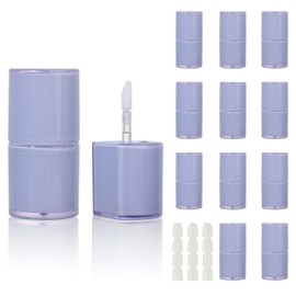 COSIDEA 12pcs 8ml semicircle empty lip gloss tubes bulk with wand large Blue sunproof lipgloss tube