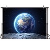 LYWYGG 7X5FT Outer Space Party Backdrop Space Backdrop Planet Birthday