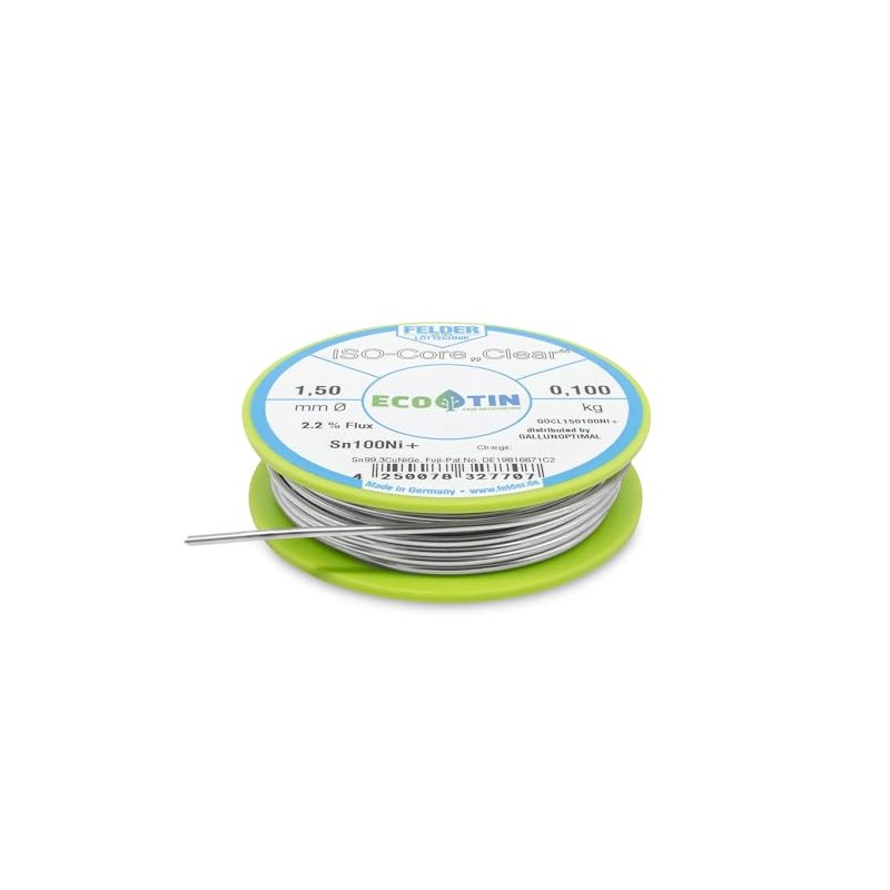 by Felder Soldering Wire Sn100Ni+ for General Electronic Applications, 1.5