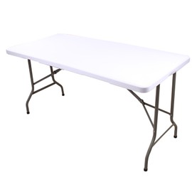 Kesfey White Rectangle Elastic Fitted Tablecloth, 30x72 Inches Waterproof Polyester Table Cover, Fits for 6 Foot Folding Tables, Washable Table Protector for Picnic, Camping, Outdoor