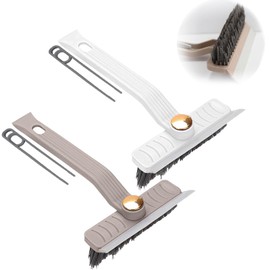 LELE LIFE Multifunctional Crevice Tool 360° Rotation No Dead Corner Hard Bristle Crevice Tool Cleaning Brush for Household Bathroom Kitchen 2 Pack (Style A)