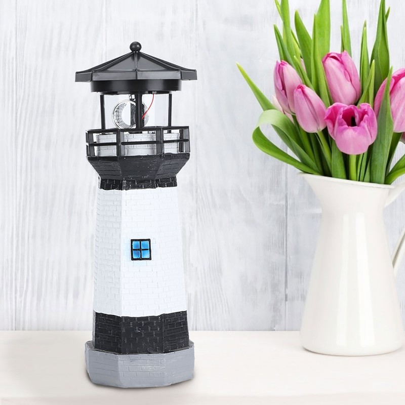 Outdoor Solar Power Rotating LED Light Landscape Lamp Garden Courtyard