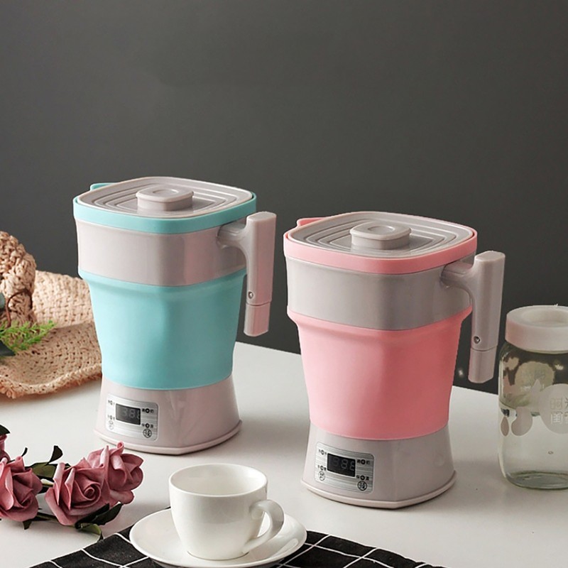 ‑ Foldable Electric Kettle 800W Silicone Portable Collapsible Thermostatic Control