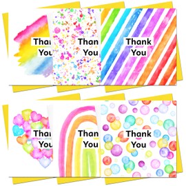 Thank You Cards Multipack Pack of 28 Bright Colour Cards With Envelopes For Thank Yous Gifts Weddings Birthdays Teachers Baby Showers Parties Family Friends