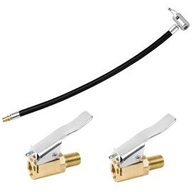 Gentpovth Valve Extension Set, 2 Pieces 8 mm Car Valve Lever Plug Air Chuck, 35 cm Tyre Inflator Hose, Tyre Inflator Hose, Brass Car Valve Adapter, for Car, Bicycle, Motorcycle, Compressor