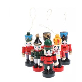 Navidad 6 Soldaditos Navideños Soldado Madera Navidad Santa Adorno