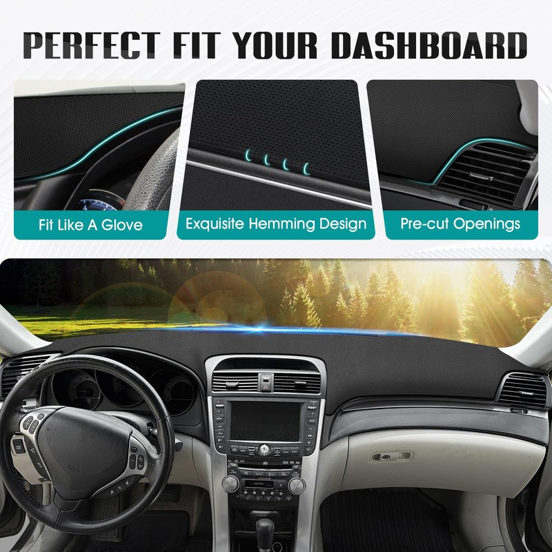 FIILINES Dash Cover for 2004-2008 Acura TL, Dashboard Mat Accessories