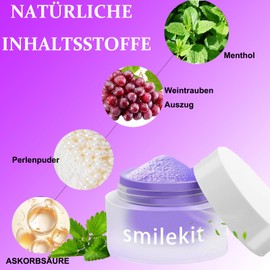 Zahnaufhellungspulver, 15g Pap Natürliches Minze-Zahnaufhellungspulver, Nicht-Sensitiv, Kariesprävention mit sanfter Reinigung, Entfernt Flecken von Tee, Kaffee