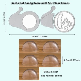 Alina Crafts - 1 troqueles de metal troquelado y 5 ampollas de plástico de media bola para tarjetas de dinero, regalos de cúpula de caramelo, manualidades de papel, tarjetas coctelera hechas a mano,