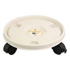 QUINTRA Planter Caddies with Wheels, Plastic Flower Pot Stand Set for Indoor and Outdoor Use, Movable, Planter Stand, Rack on Wheels, Planter Trolley, Casters (White, One Size)