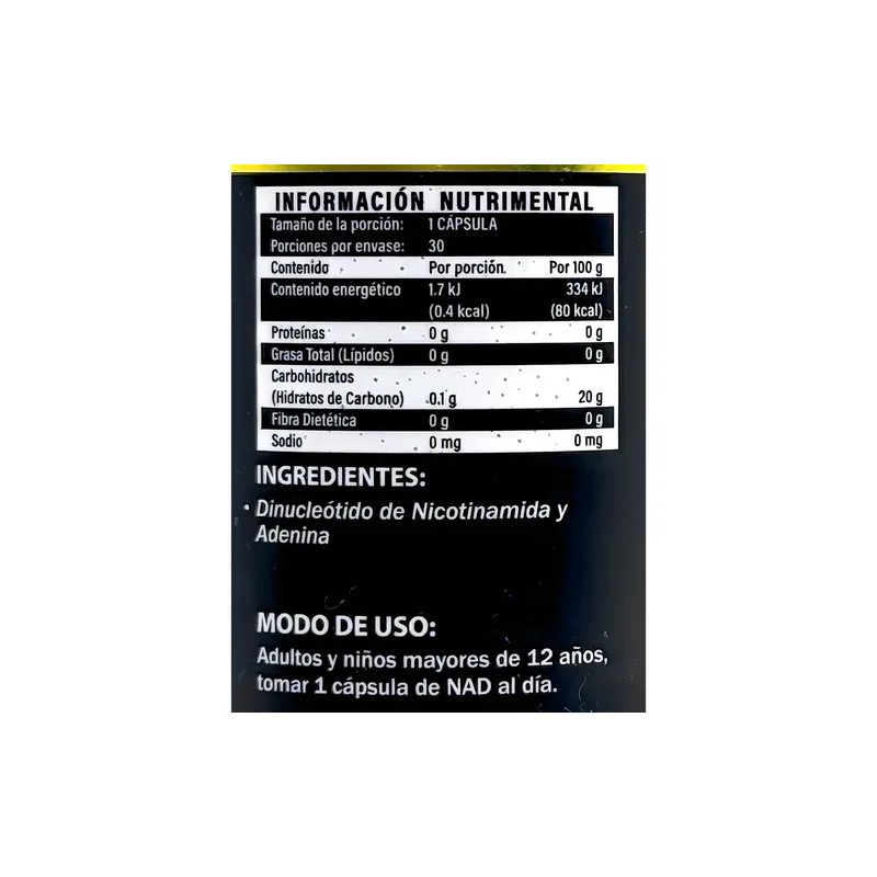 Nad Dinucleótido De Nicotinamida Y Adenina 30 Caps Vitesa