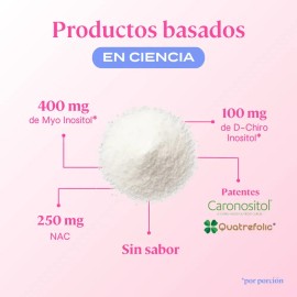 Myo Inositol y D-Chiro-Inositol 40:1 en Polvo con Folatos y NAC 150g - Ácido Fólico - Antioxidante, Vitaminas Mujer - Suplemento Alimenticio para Muje