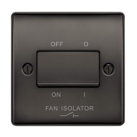 BG Electrical NBN15 Black Nickel TP Fan Isolator Switch