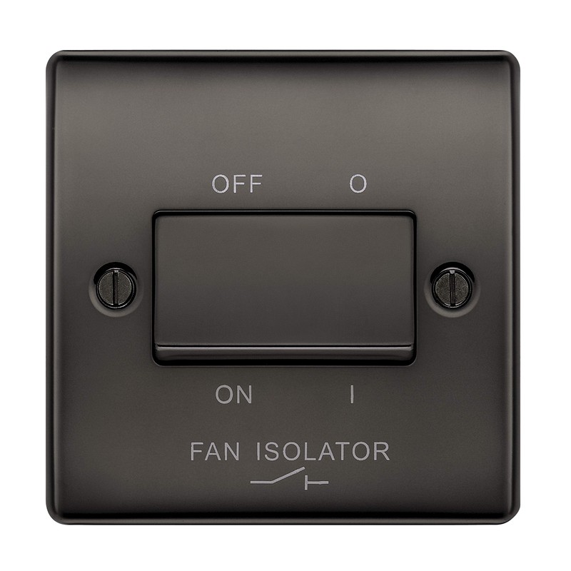 BG Electrical NBN15 Black Nickel TP Fan Isolator Switch