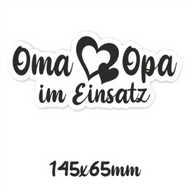 folien-zentrum - Grandma and Grandpa in Use Car Sticker 14.5 x 6.5 cm Film Sticker Kids Baby Funny 33 Dummy Heart Footprint Foot Grandparents Grandson Car Sticker Tuning Decal - Made in Germany