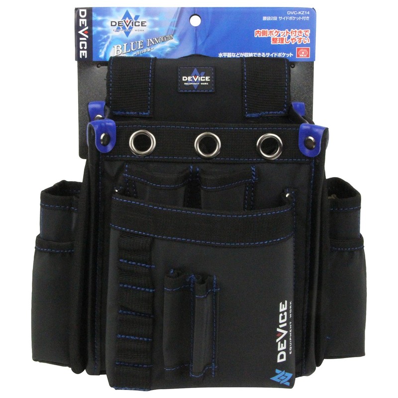 SK11 DEVICE DVC-KZ14 Waist Bag, 2 Tiers, Side Pockets