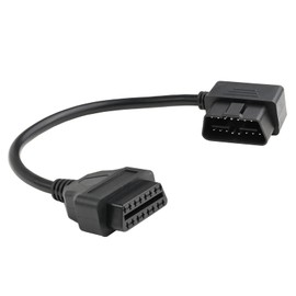OLLGEN 1ft 30cm OBD-II OBD2 Right Angle 16 Pin Auto Car Male to Female Extension Cable Diagnostic Extender Cord Adapter