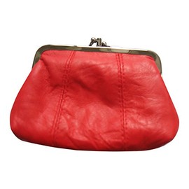 Lorenz Medium Leather Triple Framed Coin Purse -Red