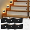 wowatt 6 Packs Rechargeable Motion Sensor Stair Light Black (Magnetic