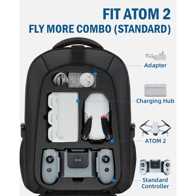 Case for Potensic Atom 2, Large Backpack for Atom 2/SE/3-Axis/LT