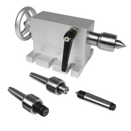 CNCTOPBAOS 65mm Lathe Center Morse Taper 2 Live Center Movable MT2 Tailstock with 4pcs Replaceable Heads For CNC 4h Axis Engraving Machine Woodworking