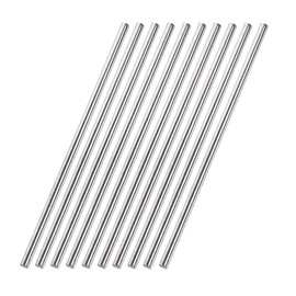 TA-VIGOR 10Pcs 5mm x 250mm Stainless Steel Round Rods, Metal Solid Round Shaft Rods Lathe Bar Stock for DIY Crafts Car Helicopter Airplane Model