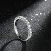 EAMTI 3mm Cubic Zirconia Wedding Band 925 Sterling Silver Half