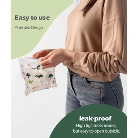 Compostable Ziplock Resealable Snack Size Bags,AYOTEE 100 Counts Biodegradable Zip Seal Bags, Snack Storage Bag, Food Storage Container With Secure Seal for Home & Travel