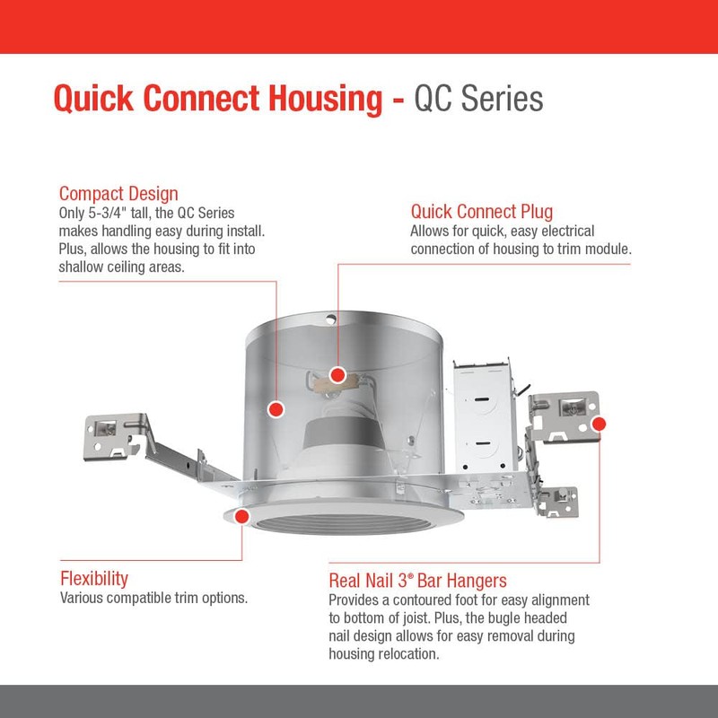 Juno 6" Quick Connect Housing for LED Recessed Lights for