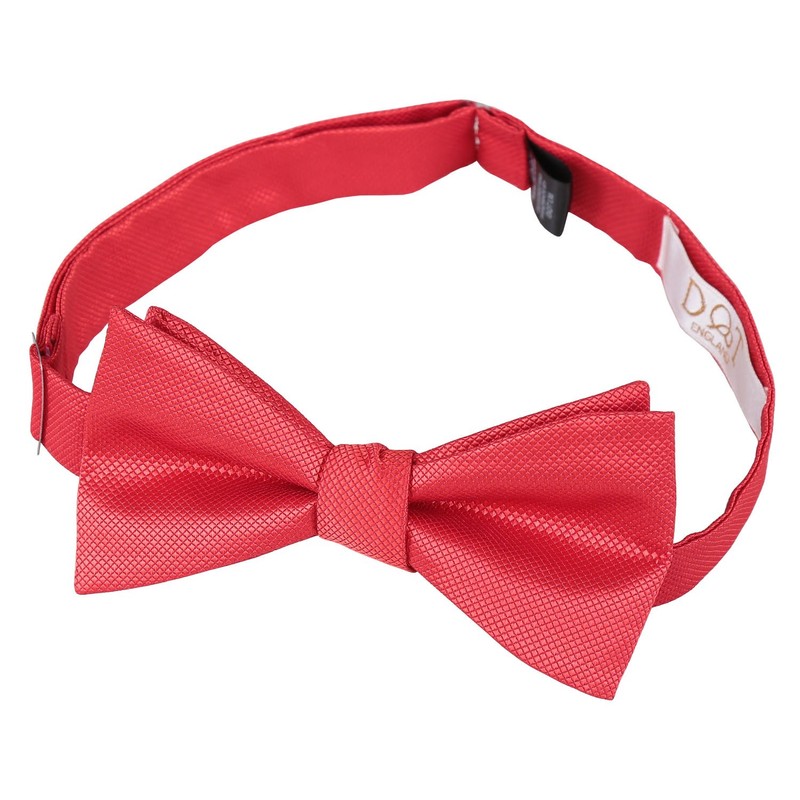 DQT Plain Solid Check Men's Formal Wedding Self Tie Bow