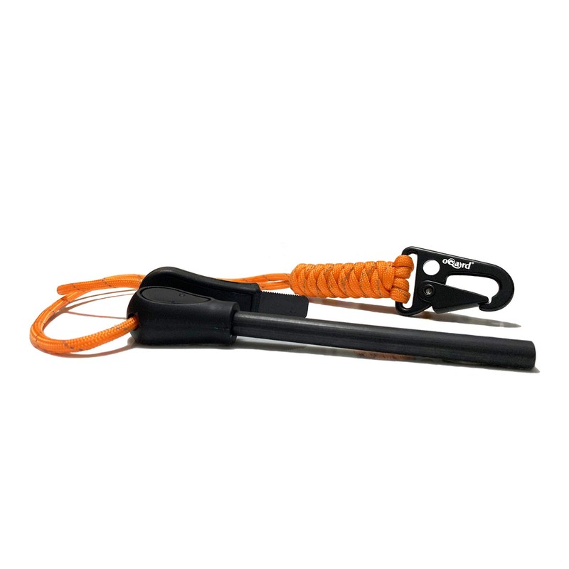 Oqard Reflective Paracord Fire Starter with Clip Hook - Orange