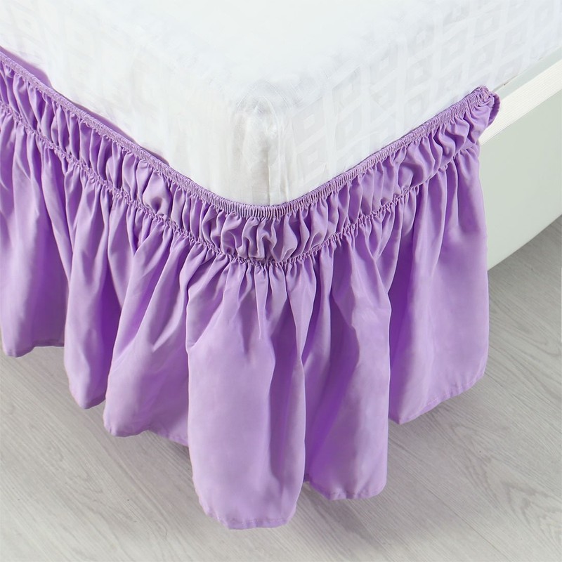 PiccoCasa Elasticated Bed Skirt Ruffled Bed Base Wrap Around Bed