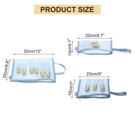 uxcell Mini Zipper Mesh Bag, 3 Pcs Multiple Size Nylon Makeup Zipper Mesh Pouch, Cosmetic Case Mesh Storage Bags for Travel Organizer, Blue(A4/A5/A6)