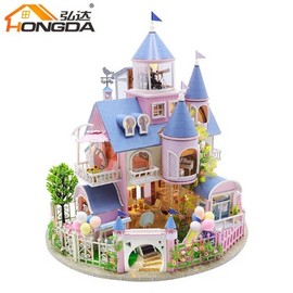 Dollhouse Furniture DIY Dollhouse Kit 1:24 European castle Music Box/Dust Cover/