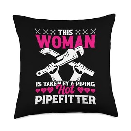 Pipe Plumber Wrench Pipefitter Backpack Stickers Pipefitters Throw Pillow