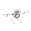 Deco 79 Stainless Steel Metal Airplane Rounded Tabletop Clock with