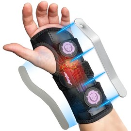 Neoprene Wrist Brace - Adjustable, Relieves Pain from Carpal Tunnel, Tendonitis, Arthritis & Sprains, Unisex, Day & Night Wear，Left hand,XS/S