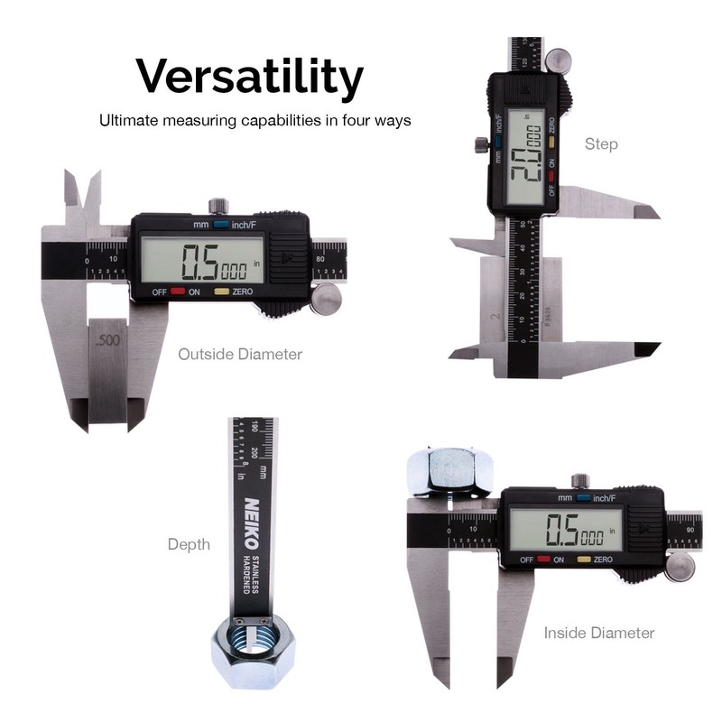 NEIKO 01409A 12” Electronic Digital Caliper | Extra Large Display