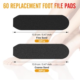 60 Stück Ersatz Schleifpapier Nachfüllpads, Grobes & Feines Raspelfeilen Ersatzpads, Ersatz-Pads für Pediküre-Feile, Fußraspel Ersatzschleifpapier zur Hornhautentfernung Fußpflege