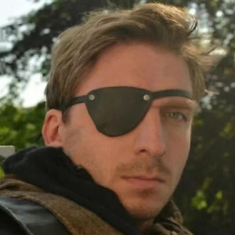 HKSICHENGKEJI Pirate Eye Patch Black Leather Eye Patch for Men
