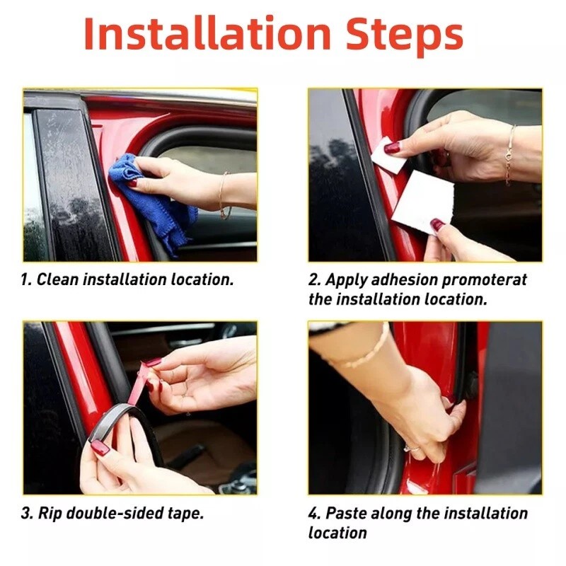 Unbranded 32.8ft Universal Car Weather Stripping Self-Adhesive Auto Door Rubber