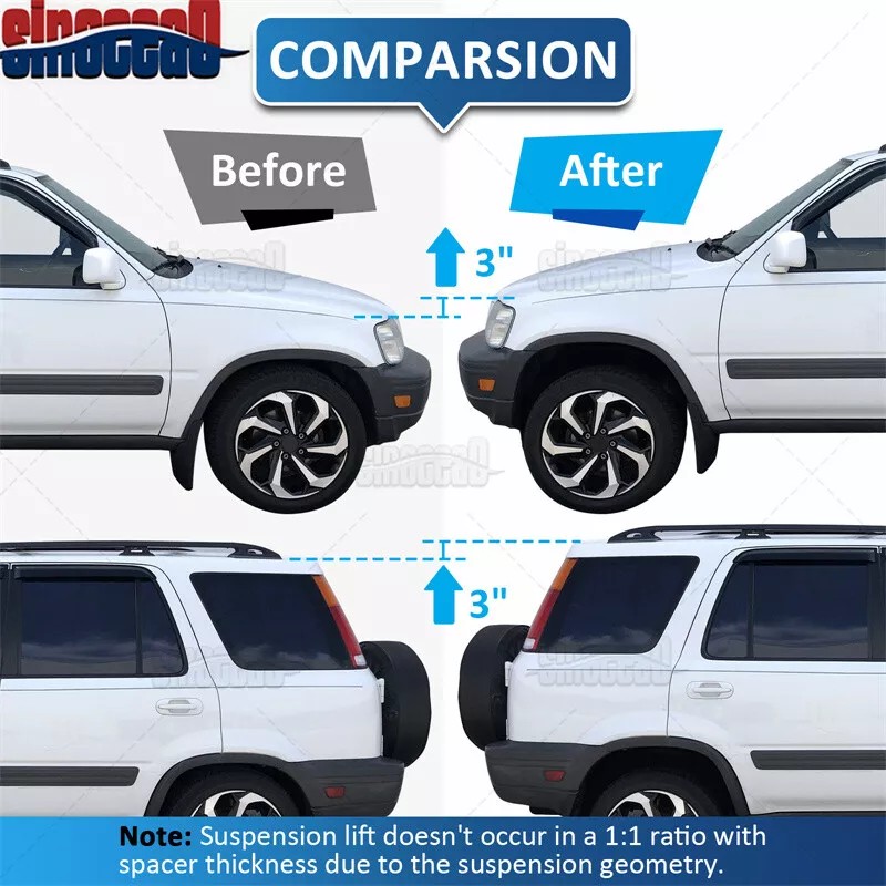 SI 3'' Front & 3" Rear Leveling Spacers Lift Kit
