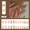 24Pcs French tip Press on Nails Medium Almond Fake Nails