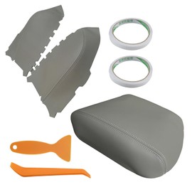 MOTOALL Center Console Armrest Lid Cover and Front Door Panel Replacement for Honda Pilot 2009-2015 Gray