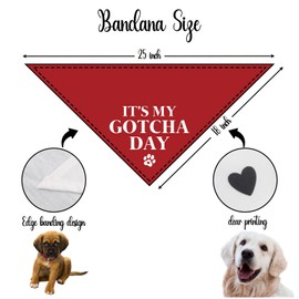 It's My Gotcha Day Dog Bandana Adopt Me Bandanas for Dogs Adoption Gotcha Day Adopted Baby Dog Announcement Adopt Me Pets Scarf for Small Medium Dogs & Cats